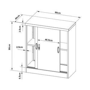 Armadietto da Ufficio Rieti 90x40x90 cm Ante Scorrevoli - Vari Colori [en.casa]
