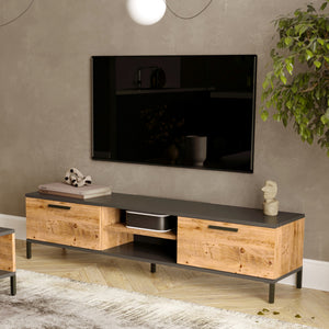 Meuble TV Lempäälä à 2 portes 39 x 160 x 35 cm [en.casa]