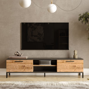 Meuble TV Lempäälä à 2 portes 39 x 160 x 35 cm [en.casa]