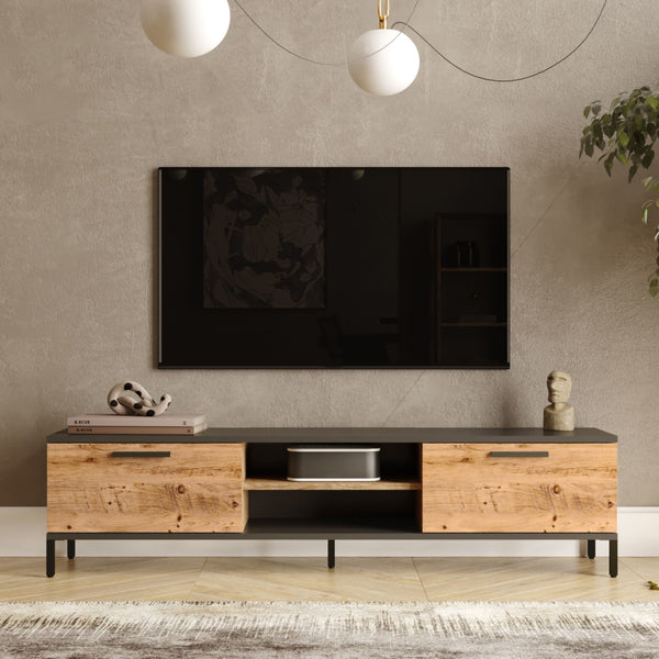 Meuble TV Lempäälä à 2 portes 39 x 160 x 35 cm [en.casa]