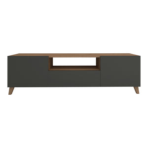 Meuble TV Torsby à portes avec espace de rangement 140 x 30 x 46 cm [en.casa]