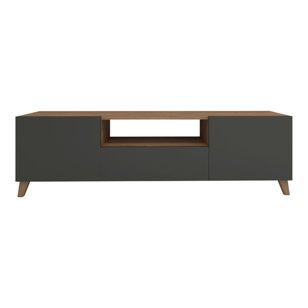 Meuble TV Torsby à portes avec espace de rangement 140 x 30 x 46 cm [en.casa]