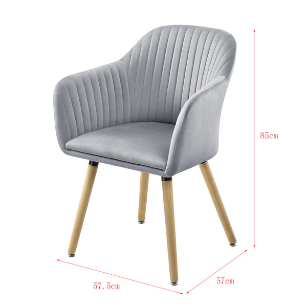 Chaise Dover Imitation Velours avec Accoudoirs  83 x 58 x 57 cm plusieurs couleurs [en.casa]