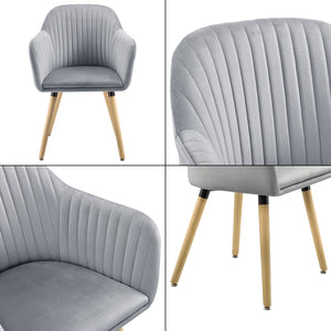 Chaise Dover Imitation Velours avec Accoudoirs  83 x 58 x 57 cm plusieurs couleurs [en.casa]