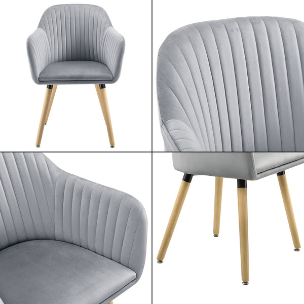 Chaise Dover Imitation Velours avec Accoudoirs  83 x 58 x 57 cm plusieurs couleurs [en.casa]