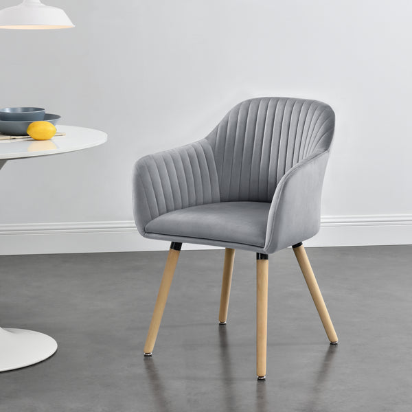 Chaise Dover Imitation Velours avec Accoudoirs  83 x 58 x 57 cm plusieurs couleurs [en.casa]