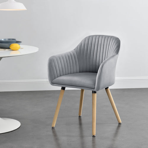 Chaise Dover Imitation Velours avec Accoudoirs  83 x 58 x 57 cm plusieurs couleurs [en.casa]