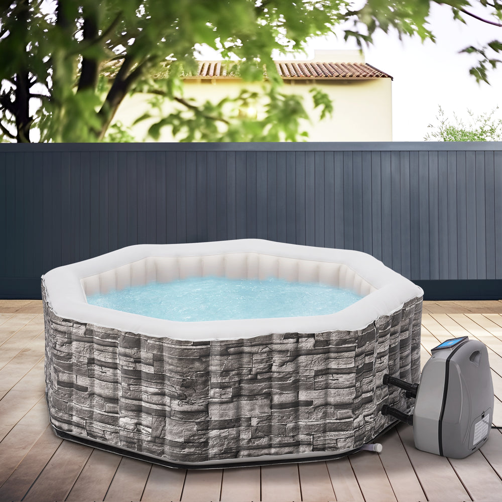 Spa gonflable Carosino aspect pierre gris pro.tec