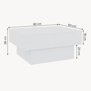 Table basse extensible Lens 80 x 60 x 36 cm [en.casa] 
