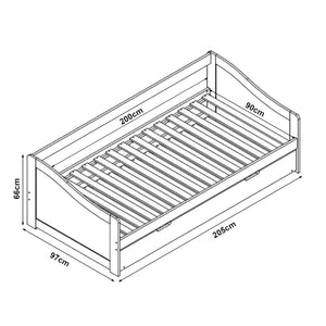 Tandembett 90x200 cm mit Lattenrost [en.casa]