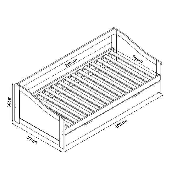 Tandembett 90x200 cm mit Lattenrost [en.casa]