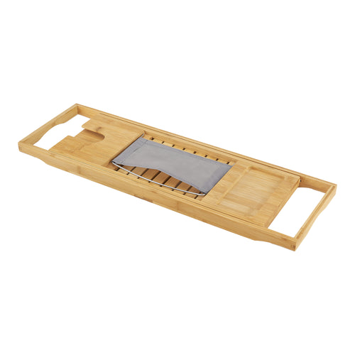 Plateau de baignoire Orivesi avec porte-livre et porte-verre en bambou [en.casa]