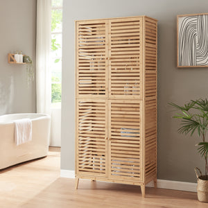 Mobile bagno Raurgela 180x80x40 cm bambù [en.casa] - premiumXL