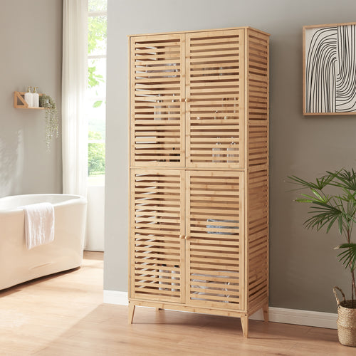 Mobile bagno Raurgela 180x80x40 cm bambù [en.casa] - premiumXL