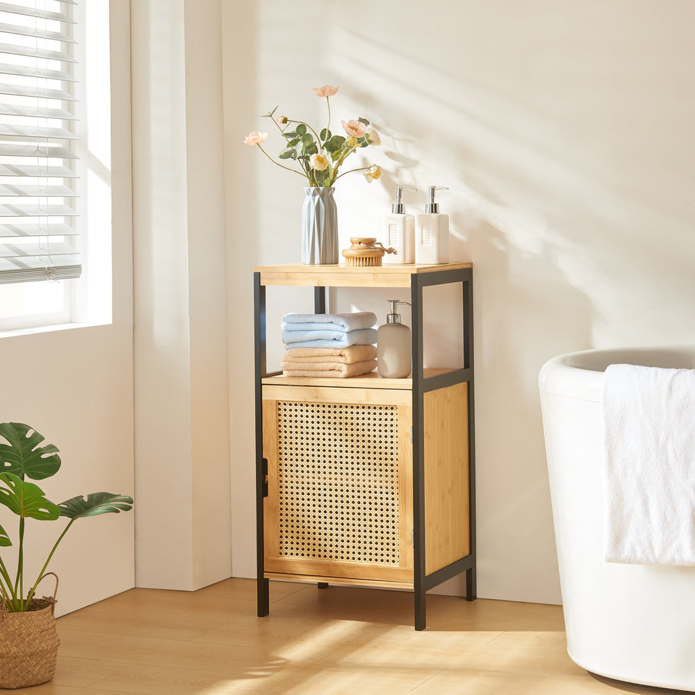 Mobile bagno Tervola 80x40x35cm bambù nero [en.casa] - premiumXL