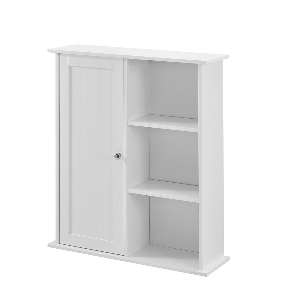Armoire murale de salle de bain 71 x 60 x 18 cm MDF laqué Blanc [en.casa] 