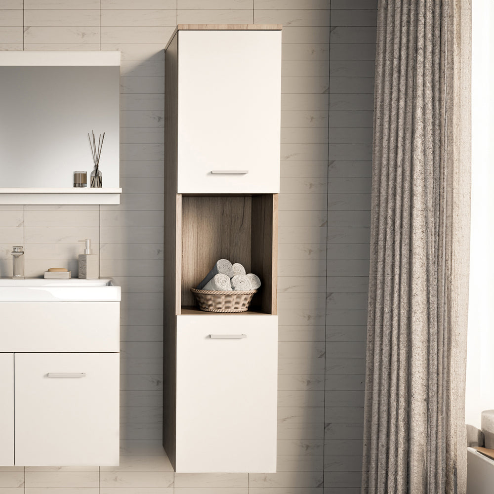 Mobile a Colonna Krildihana da Parete Pensile da Bagno 131 x 30 x 30 cm - Vari Colori [en.casa]