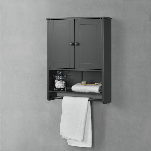 Badezimmerschrank Steyr 65x49x15 cm mit Handtuchhalter MDF versch. Farben en.casa