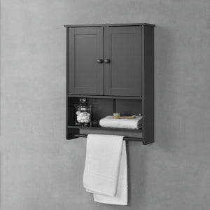 Badezimmerschrank Steyr 65x49x15 cm mit Handtuchhalter MDF versch. Farben en.casa