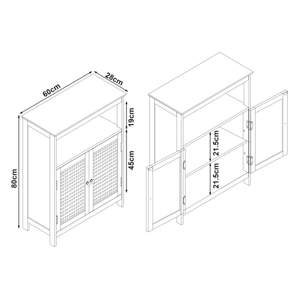 Badschrank Karlsøy Weiß in mehreren Größen [en.casa]