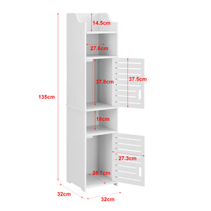 Badezimmerschrank Mora 135x32x32 cm WPC en.casa