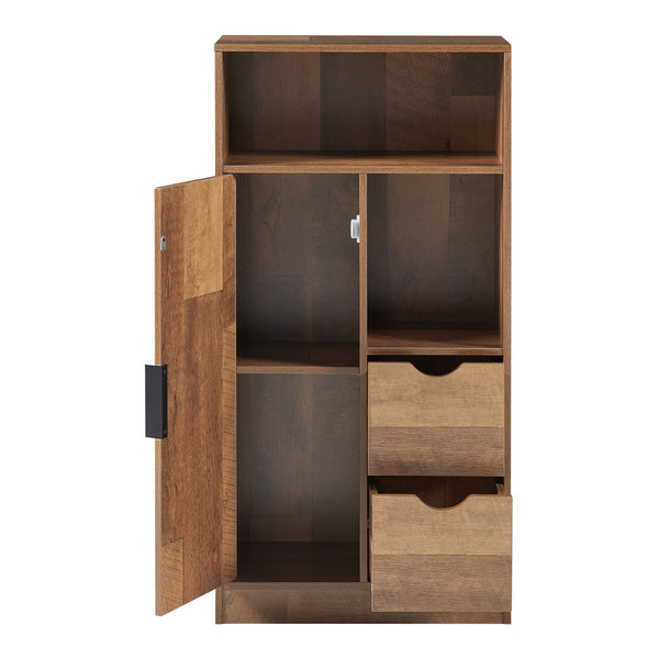 Armoire de salle de bain Namsskogan effet noyer noir [en.casa]