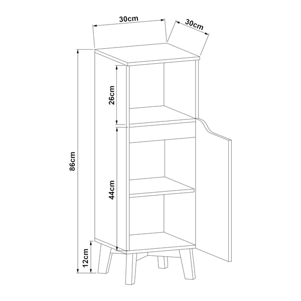 Badezimmerschrank Overath Grau [en.casa]