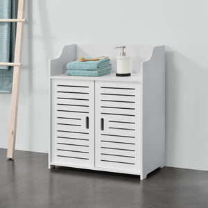 Armadietto da Bagno a Terra con 2 Ante 72 x 60 x 32 cm Mobiletto da Stoccaggio Ripostiglio da Bagno con Sportello di Design - Vari Colori