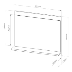 Specchio da Bagno Krildihana con Mensola 50 x 60 x 12 cm - Vari Colori [en.casa]