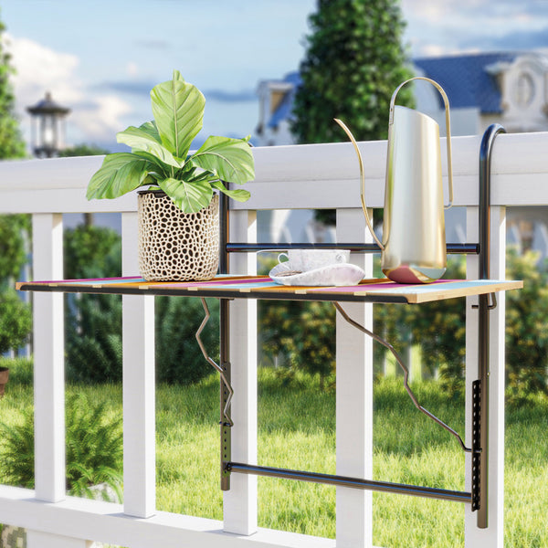 Tavolino da Ringhiera Petäjävesi Tavolino Appeso da Balcone Piano Regolabile - Vari Colori [en.casa]