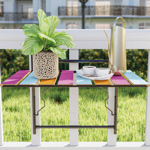 Tavolino da Ringhiera Petäjävesi Tavolino Appeso da Balcone Piano Regolabile - Vari Colori [en.casa]