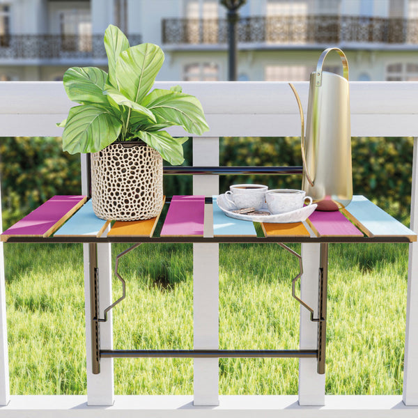 Tavolino da Ringhiera Petäjävesi Tavolino Appeso da Balcone Piano Regolabile - Vari Colori [en.casa]