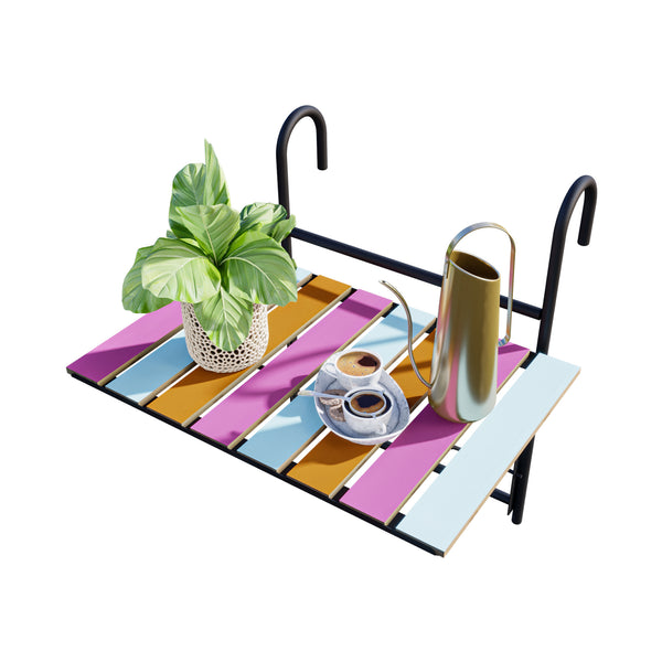 Tavolino da Ringhiera Petäjävesi Tavolino Appeso da Balcone Piano Regolabile - Vari Colori [en.casa]