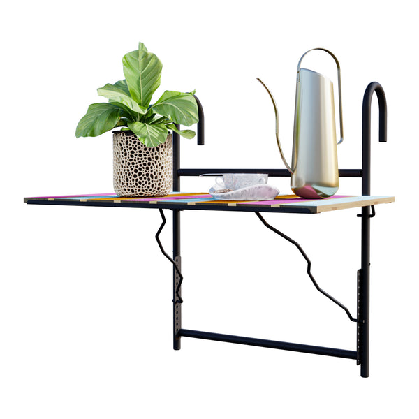 Tavolino da Ringhiera Petäjävesi Tavolino Appeso da Balcone Piano Regolabile - Vari Colori [en.casa]