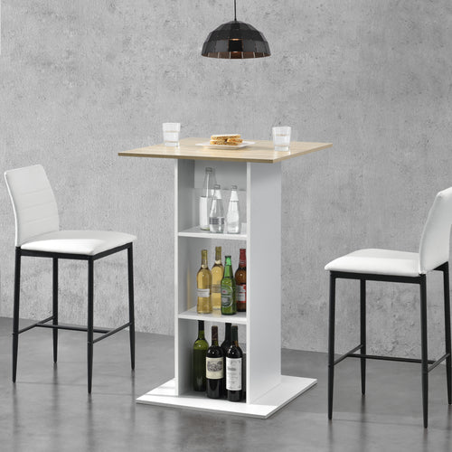 Tavolo bar Visby 110x70x70 cm con 3 ripiani en.casa - premiumXL