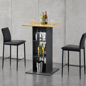 Tavolo bar Visby 110x70x70 cm con 3 ripiani en.casa - premiumXL