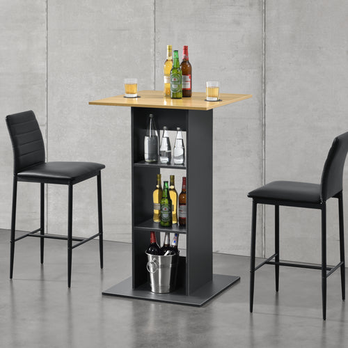 Tavolo bar Visby 110x70x70 cm con 3 ripiani en.casa - premiumXL