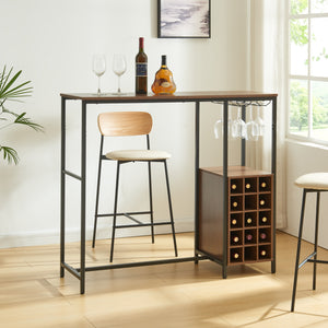 Tavolo bar Trøndelag 120x40x105 cm con portabottiglie per 15 bottiglie [en.casa] - premiumXL