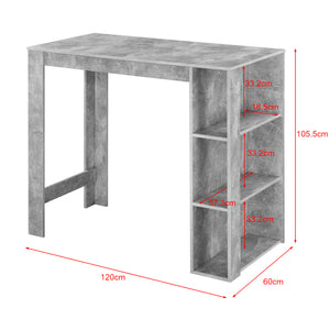 Bartisch Danderyd 120x60x106 cm mit 3 Ablagefächern [en.casa]