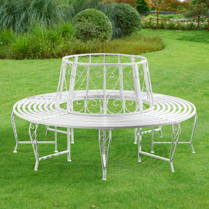 Banc de Jardin Sorrent Rond pour Arbre 160 x 84 cm Acier couleurs différentes [en.casa]