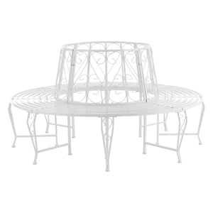 Banc de Jardin Sorrent Rond pour Arbre 160 x 84 cm Acier couleurs différentes [en.casa]