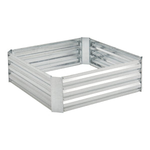 Carré potager Barneveld cadre sans fond en acier 90 x 90 x 30 cm argenté [en.casa]