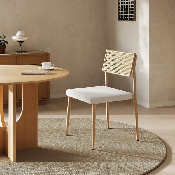 Lot de chaises de salle à manger Jördfjok effet rotin / beige [en.casa]