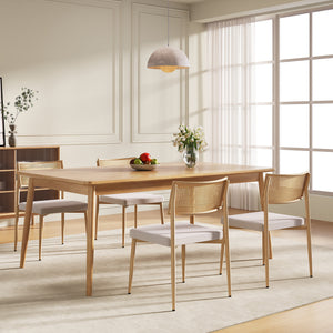 Lot de chaises de salle à manger Jördfjok effet rotin / beige [en.casa]