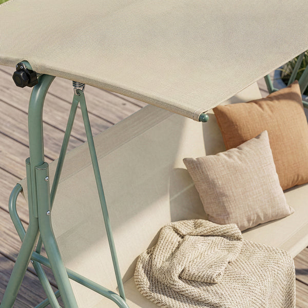 Dondolo da Giardino Satten a 3 Posti con Tettuccio Parasole 173x119x153 cm [en.casa]