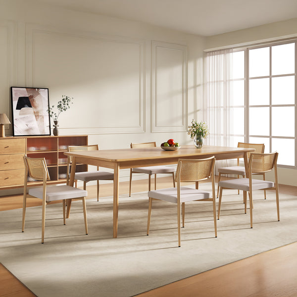 Lot de chaises de salle à manger Jördfjok effet rotin / beige [en.casa]
