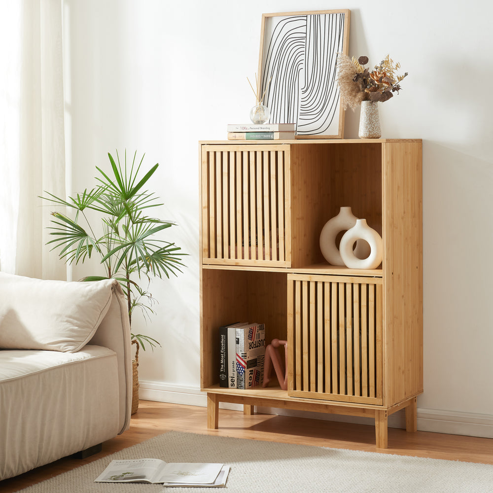 Bibliothèque Ypäjä bambou naturel [en.casa]