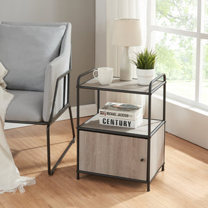 Beistelltisch Gulen Schwarz/Eiche - Optik [en.casa] - premiumXL