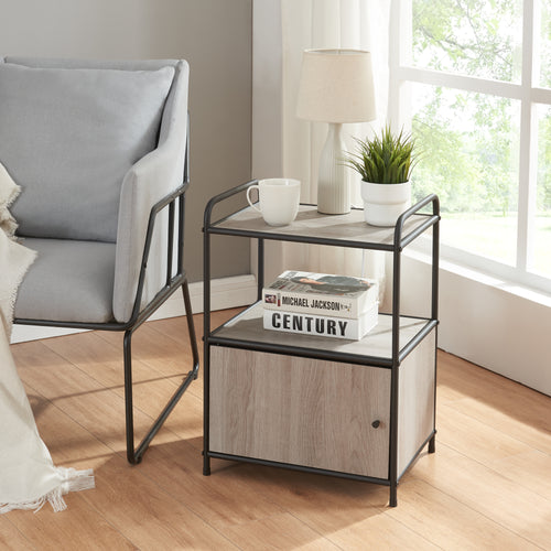 Beistelltisch Gulen Schwarz/Eiche - Optik [en.casa] - premiumXL