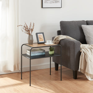 Beistelltisch Krødsherad 55x51x36cm Schwarz/Eiche [en.casa] - premiumXL